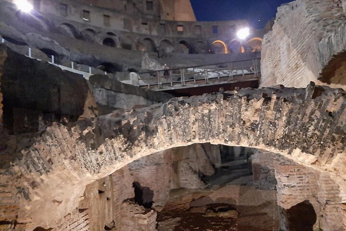 Colosseum by night with Underground Access, Arena Floor (Skip the Line)