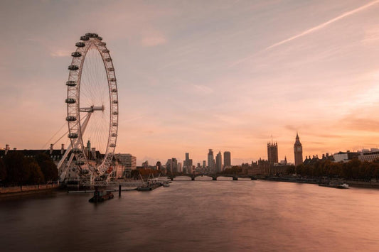 London Eye with Glass of Champagne