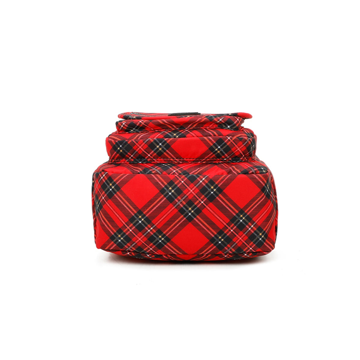 D267 Multi-zip Backpack -Red Scottish Gingham