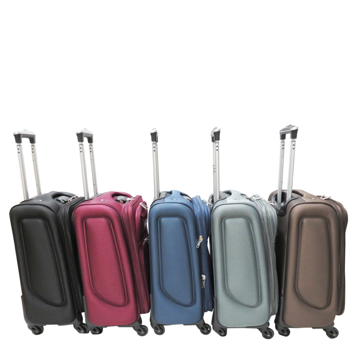 D389 Multi Zipper 4pcs Polyester Travel Luggage Set