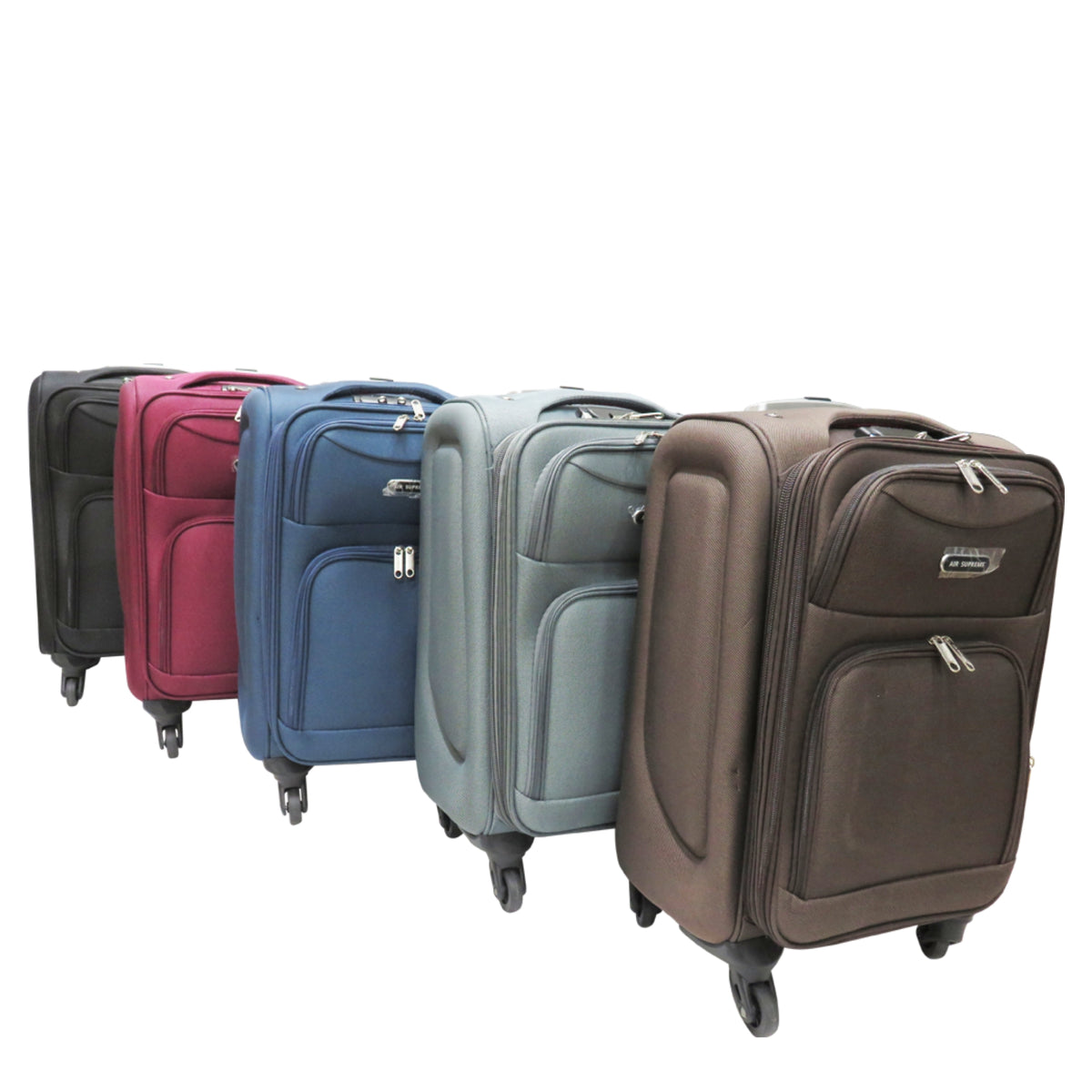 D389 Multi Zipper 4pcs Polyester Travel Luggage Set