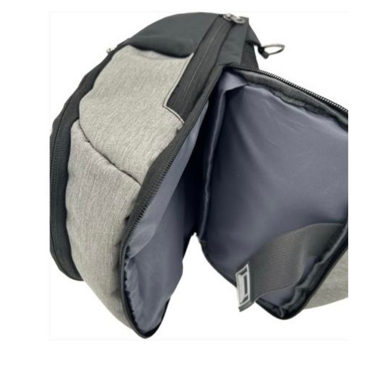 D321 Lightweight Single Strap Chest Bag with USB Charging Port - Grey